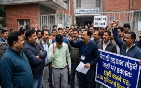 हरियाणा में बिजली हड़ताल के बाद एक्शन: ड्यूटी करने पर JE और LDC यूनियन से निष्कासित, अधिकारियों की लिस्ट तैयार