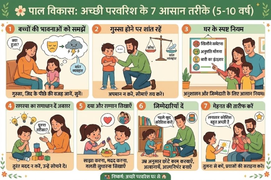 बच्चों की परवरिश में न करें ये गलतियाँ! 5 से 10 साल की उम्र में सिखाएँ ये 7 जरूरी बातें