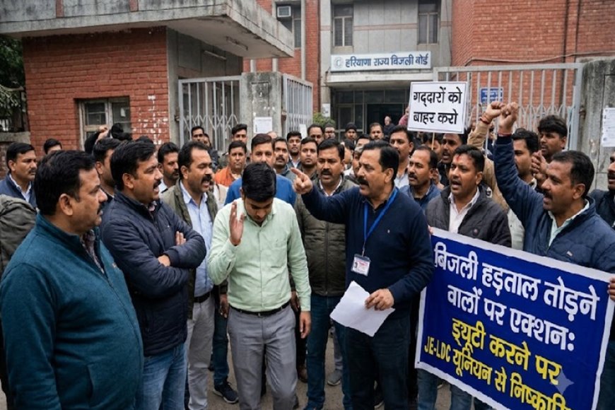 हरियाणा में बिजली हड़ताल के बाद एक्शन: ड्यूटी करने पर JE और LDC यूनियन से निष्कासित, अधिकारियों की लिस्ट तैयार